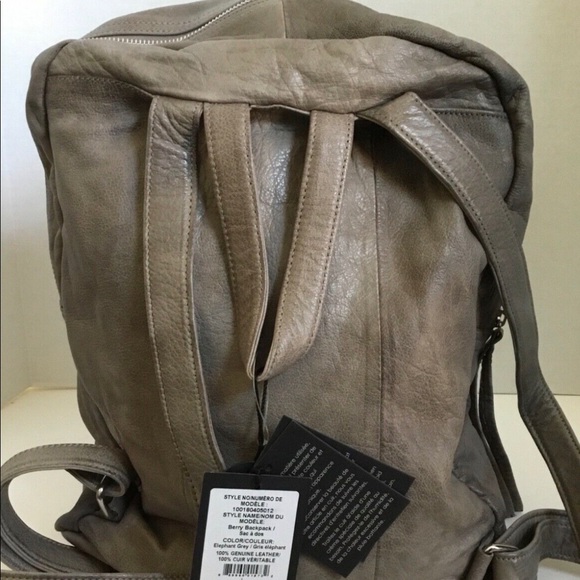 Grey Day and Mood Berry Leather Backpack - Picture 4 of 6